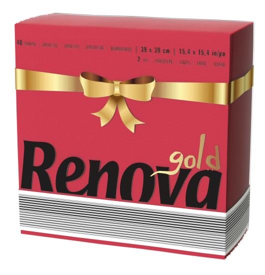 1020064 Guardanapo 40x40 Renova Gold Vermelho Cx. c/ 1200 Un. - Image 1