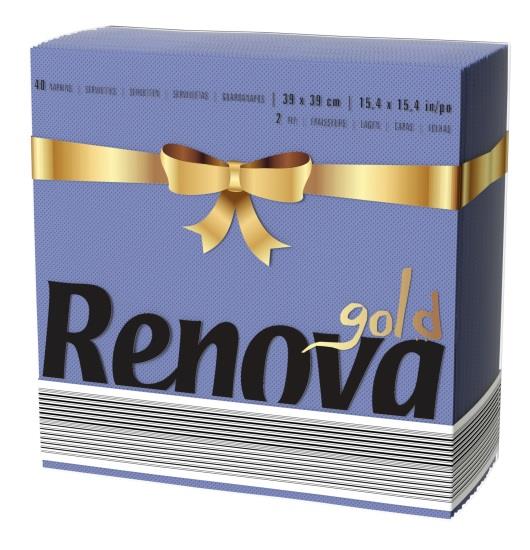 1020065 Guardanapo 40x40 Renova Gold Azul Escuro Cx. c/ 1200 Un. - Image 1