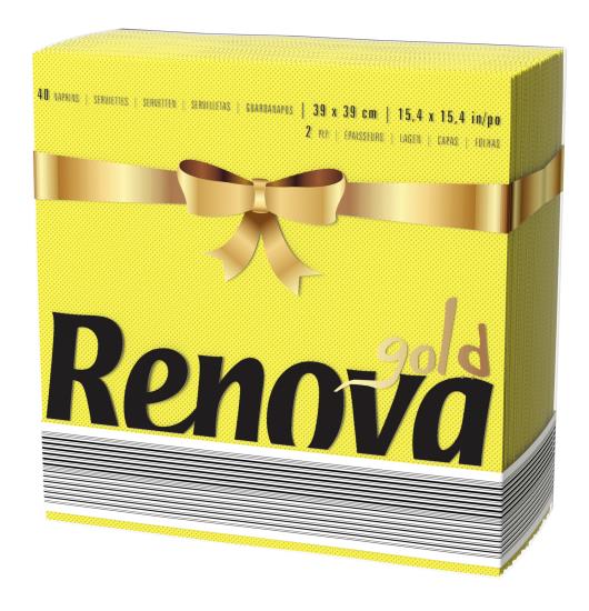1020069 Guardanapo 40x40 Renova Gold Amarelo Cx. c/ 1200 Un. - Image 1