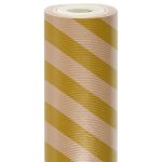 Rolo de Papel de Embrulho 50m Listras Dourado Un.