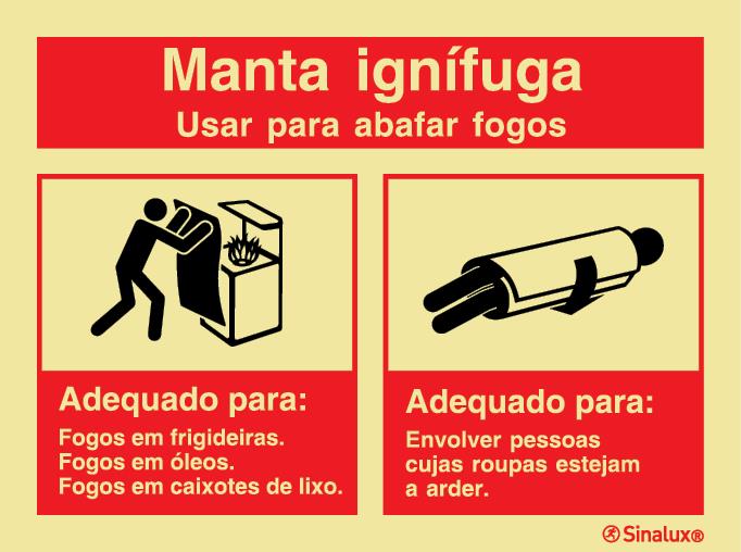 15140010 Sinal Manta Anti-Fogo PVC Fotolum. (P0440) Un. - Image 1