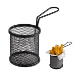 Cesto p/ Fritos Preto 9x8,5cm Inox c/ cabo 9cm 40625 Un.