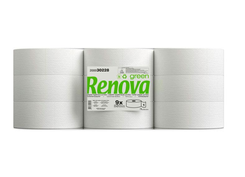 4020004 Rolo de Papel Higienico Jumbo 350m Renova 1F Emb. c/9 Un. - Image 1