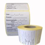 Rolo de Etiquetas Termicas 50x50 Validade/Fabrico c/ 700 Un.