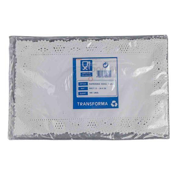 8060002 Naperon Rectangular 5 (24x39) Emb. c/ 100 Un. - Image 1